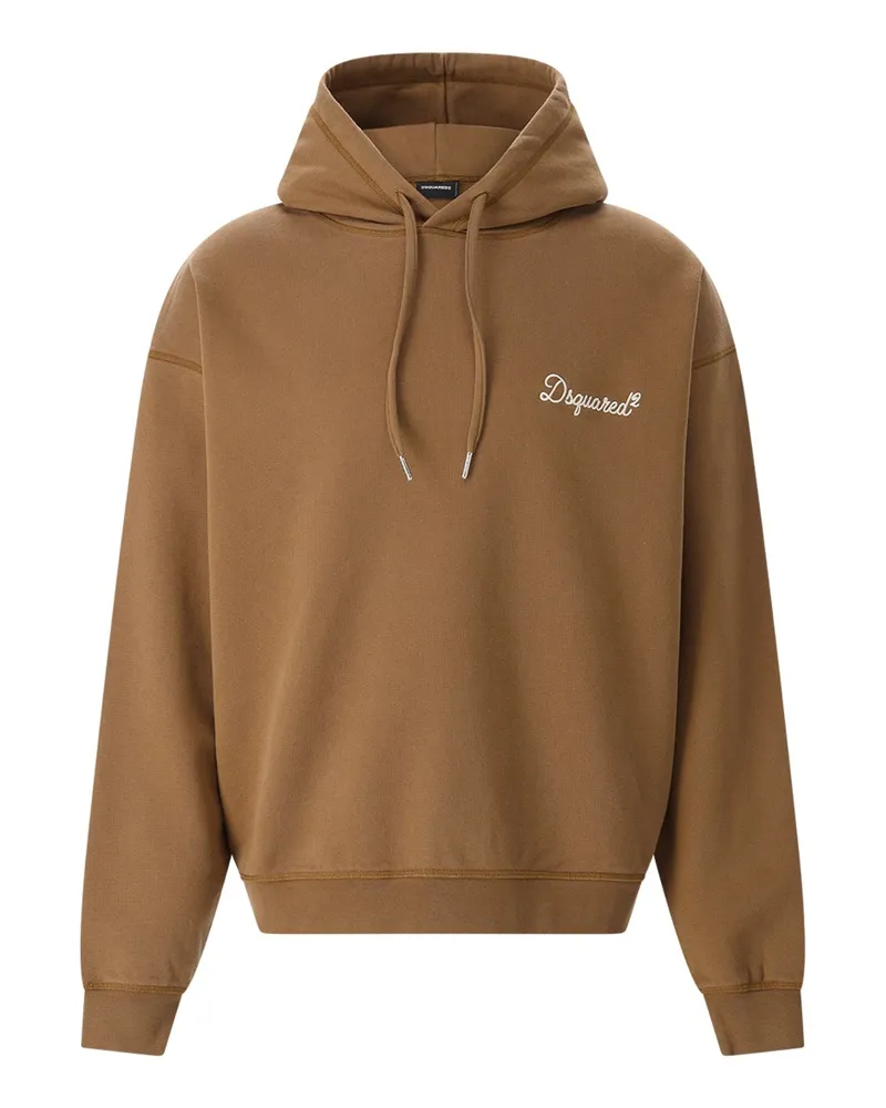 Dsquared2 Hoodie mit Logo-Stickerei Braun