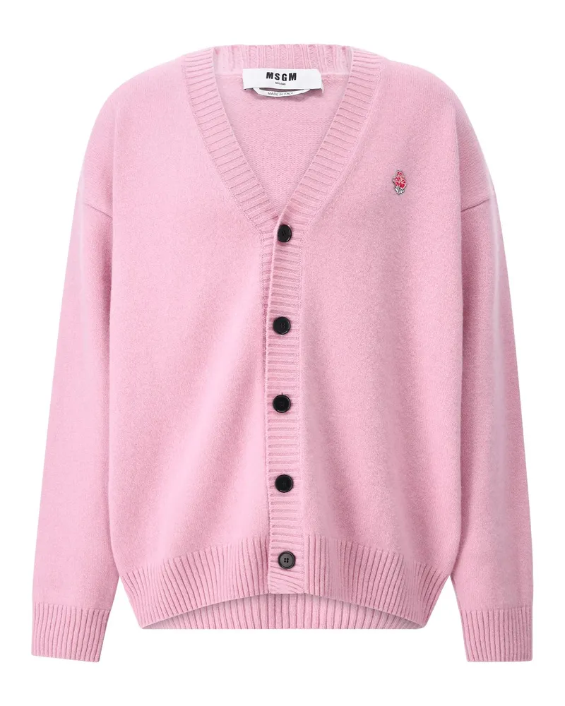 MSGM Oversized Strickjacke Pink