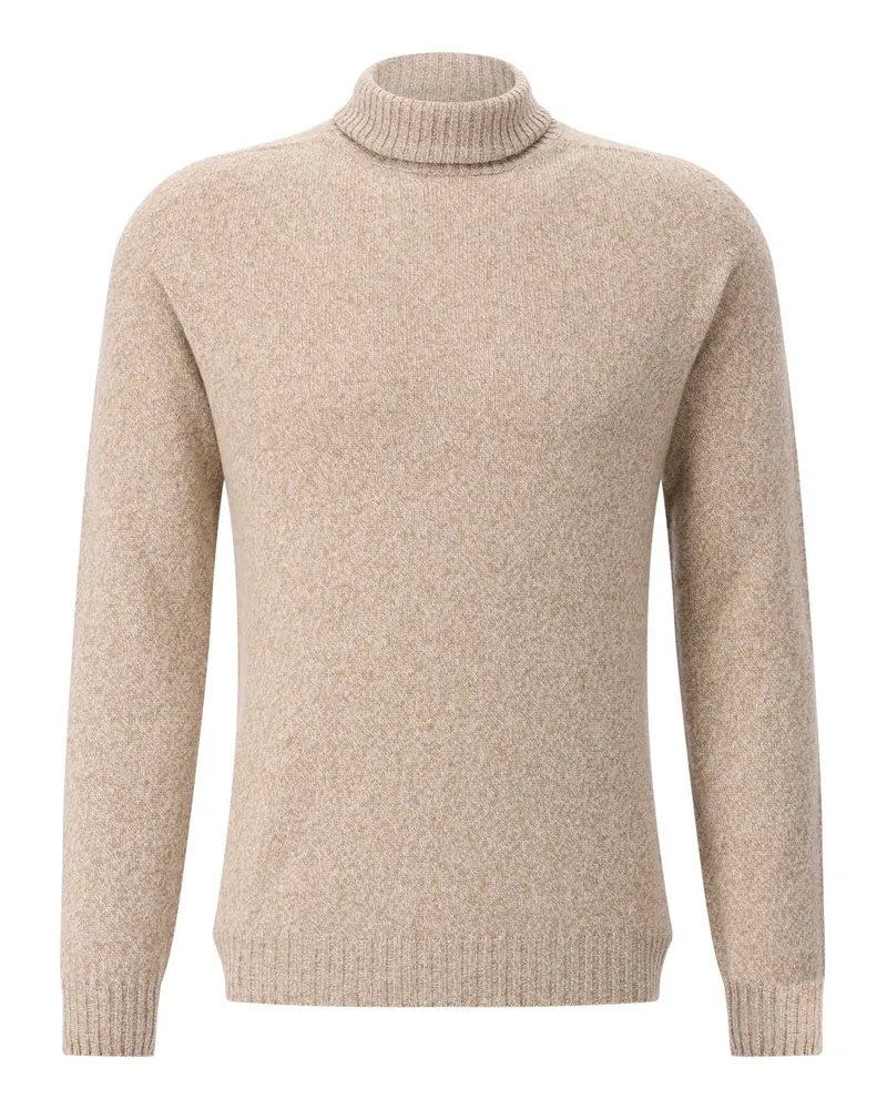 Boglioli Rollkragenpullover aus Wolle & Kaschmir Hellbraun