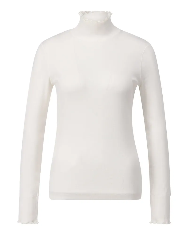 Marc Cain Langarmshirt mit doppeltem Stehkragen Creme