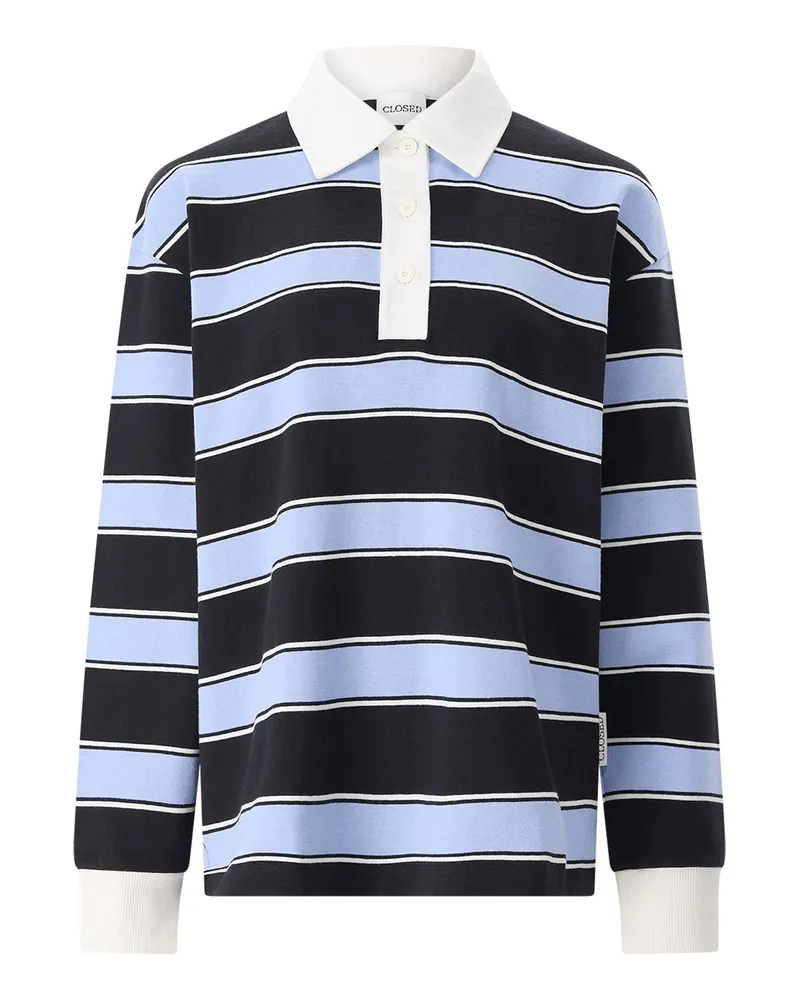Closed Gestreiftes Langarm-Poloshirt Multicolor