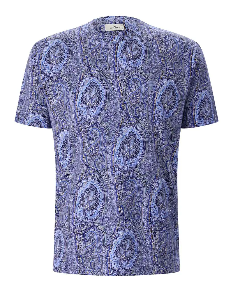 Etro T-Shirt mit Paisley-Muster Blau