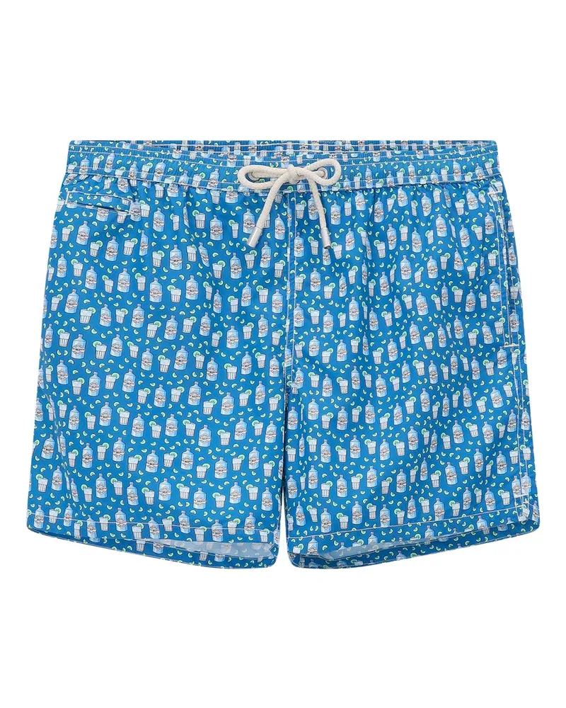 MC2 Saint Barth Badeshorts mit Print Blau