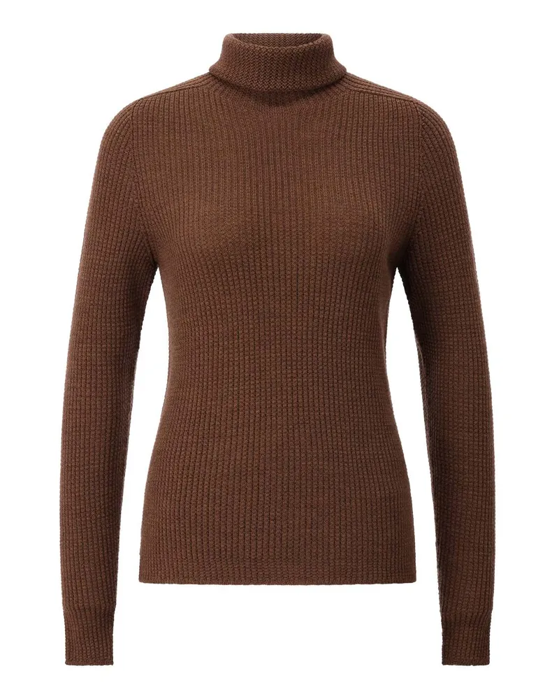 Hannes Roether Strickpullover mit Rollkragen Braun