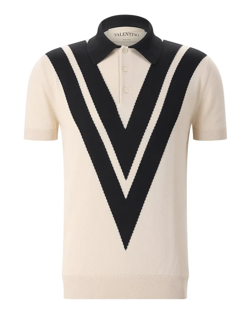 Valentino Garavani Poloshirt aus Baumwolle Creme