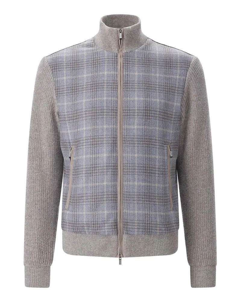 Paul & Shark Strickjacke mit Kaschmir & Seide Hellblau