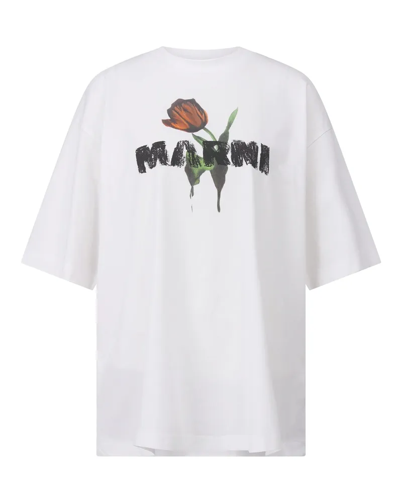 Marni T-Shirt mit Print Weiß