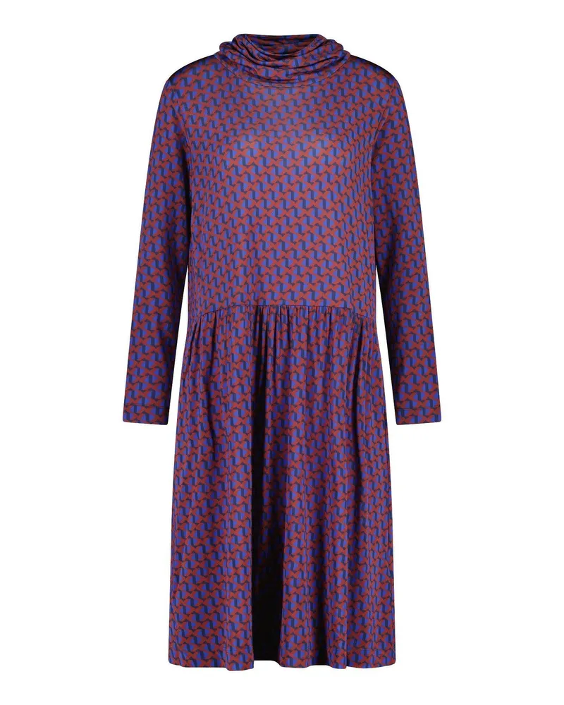 ROSSO35 Midikleid mit geometrischem Muster Multicolor