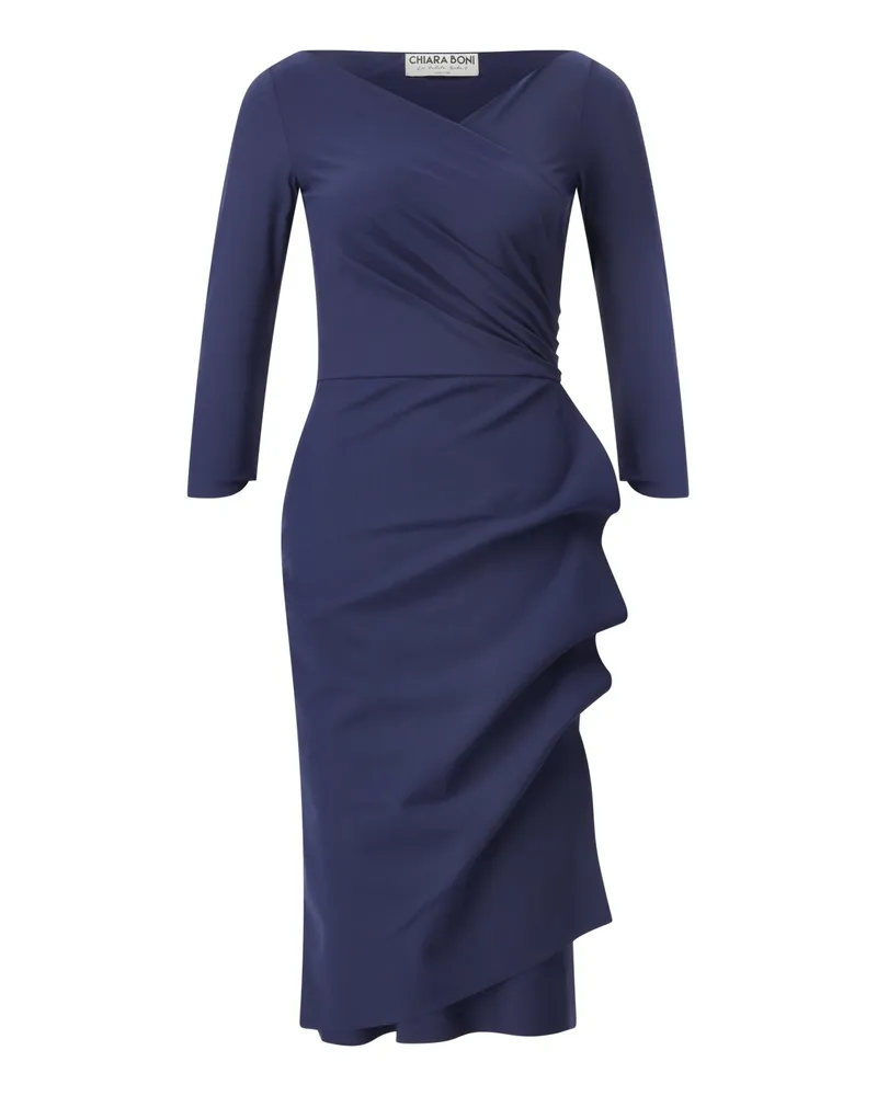 Chiara Boni Midikleid mit Raffung Dunkelblau