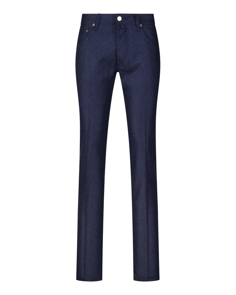 Jacob Cohën Slim-Fit Hose Bard aus Schurwolle Blau