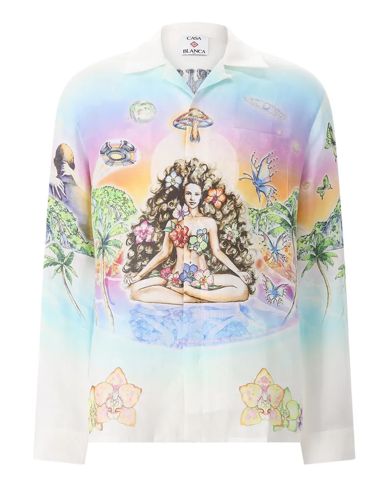 Casablanca Paris Hemd Innersense aus Leinen Multicolor