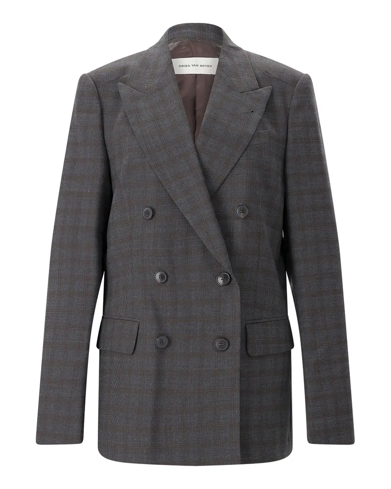 Dries van Noten Blazer Barrystra aus Wolle Dunkelbraun