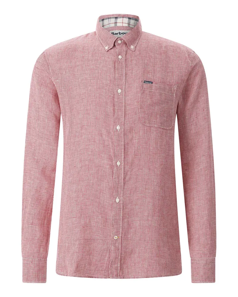 Barbour Hemd Linton aus Leinen Rot