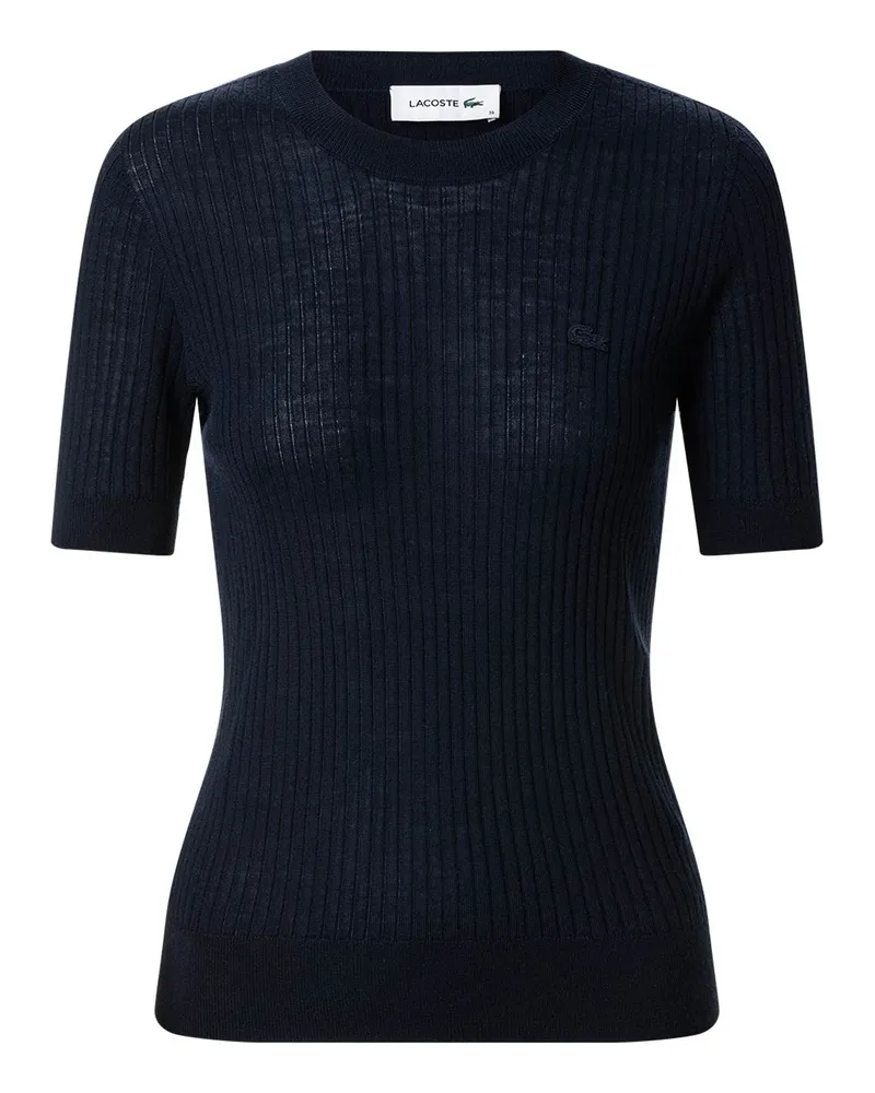 Lacoste Geripptes T-Shirt Dunkelblau