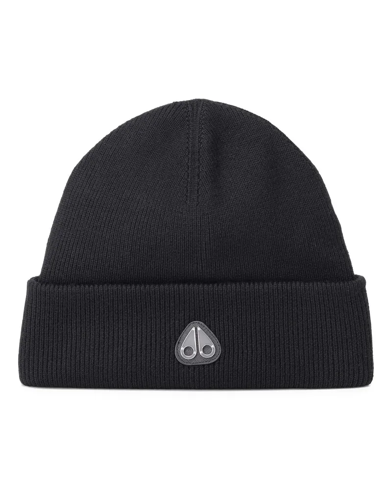 Moose Knuckles Beanie Parnis mit Logo-Patch Schwarz