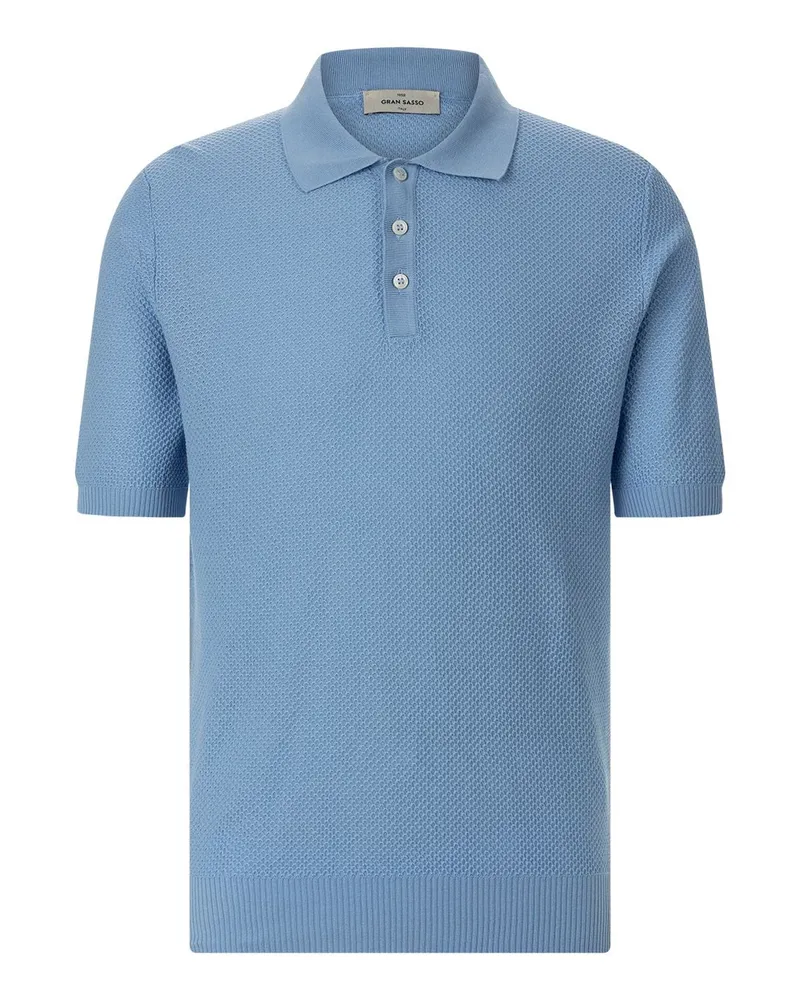 Gran Sasso Poloshirt aus Baumwollstrick Hellblau