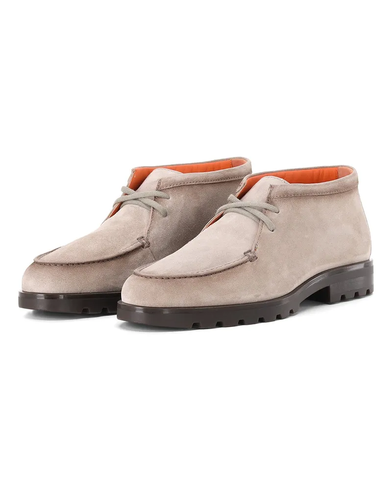 Santoni Desert Boots aus Leder Grau