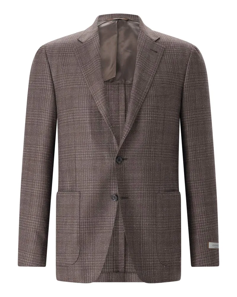 Canali Kariertes Sako Kei Braun