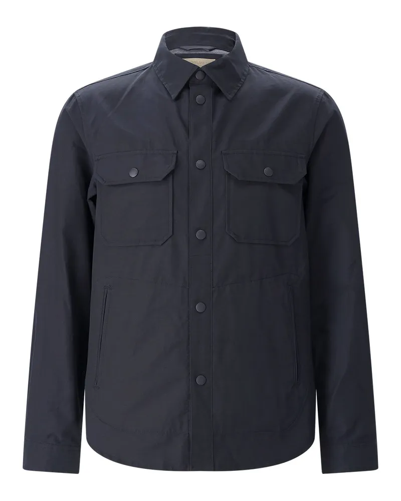 Woolrich Hemdjacke aus Baumwolle Dunkelblau