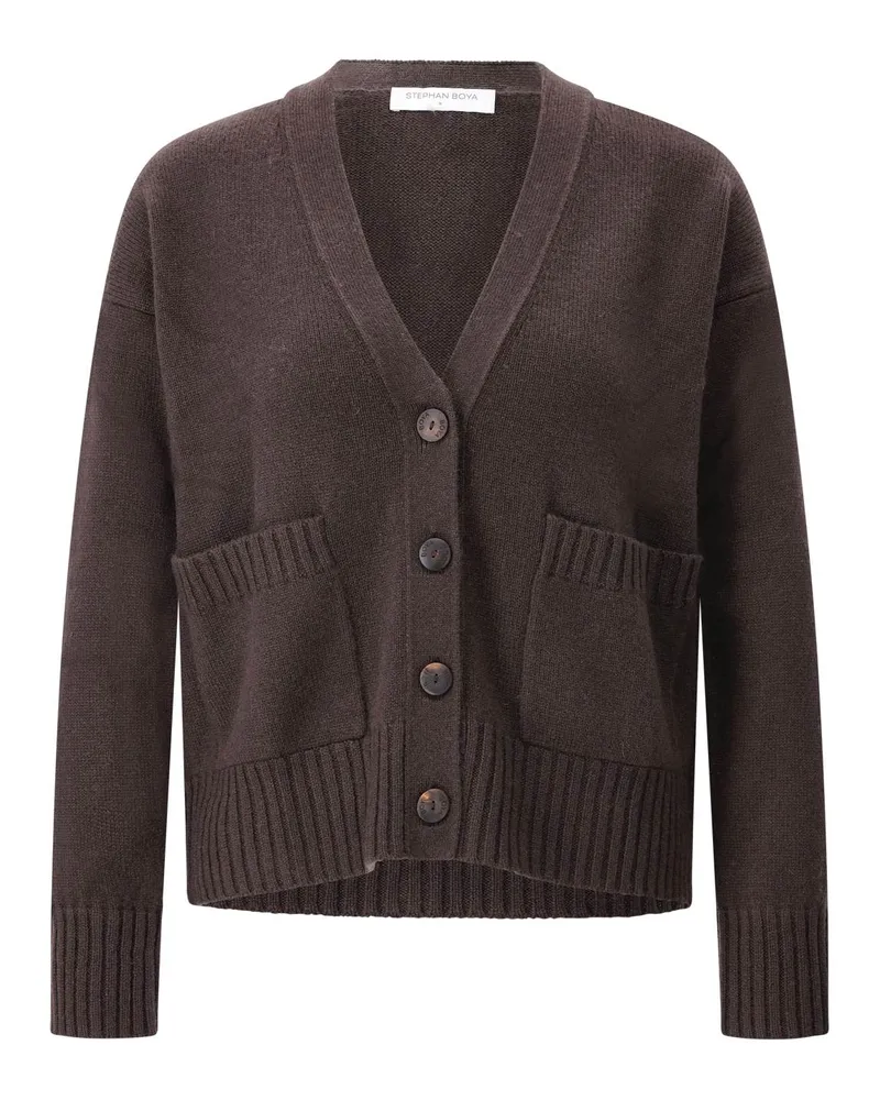 Stephan Boya Strickjacke aus Kaschmir Dunkelbraun
