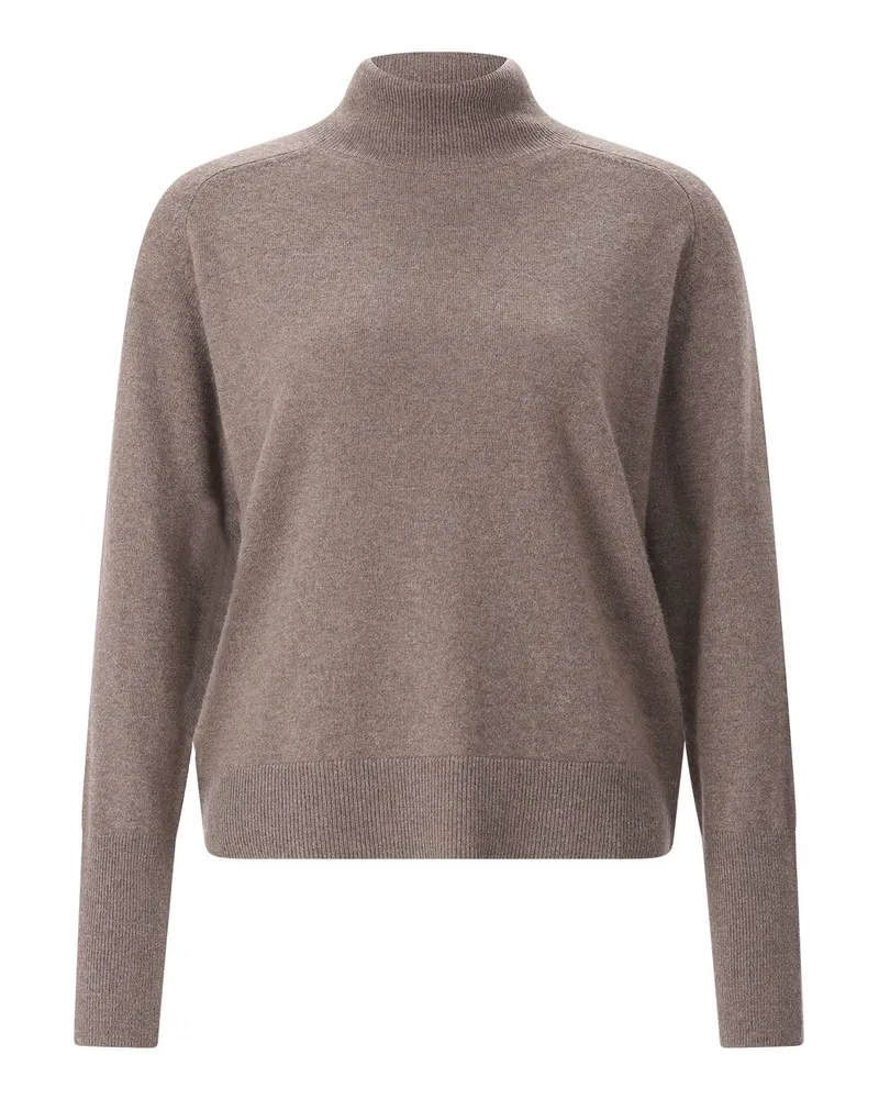 SMINFINITY Rollkragenpullover aus Kaschmir & Baumwolle Braun