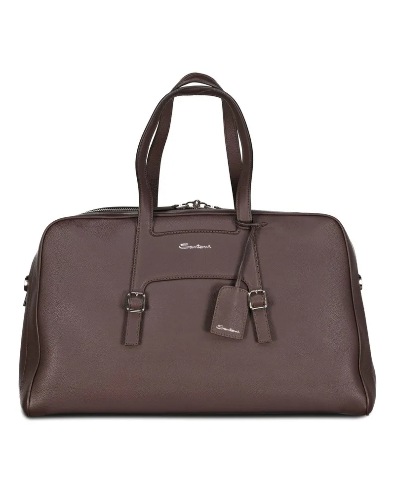 Santoni Weekender aus Leder Dunkelbraun