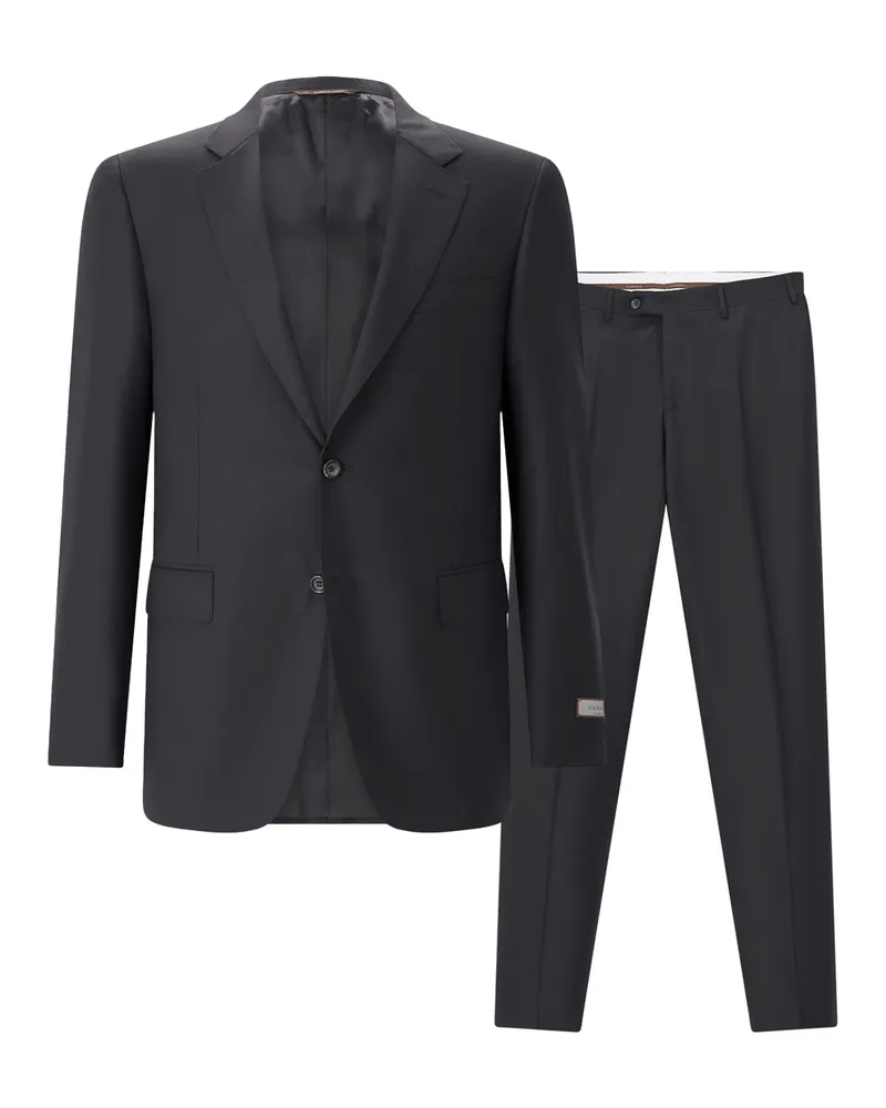 Canali Anzug aus Wolle Schwarz