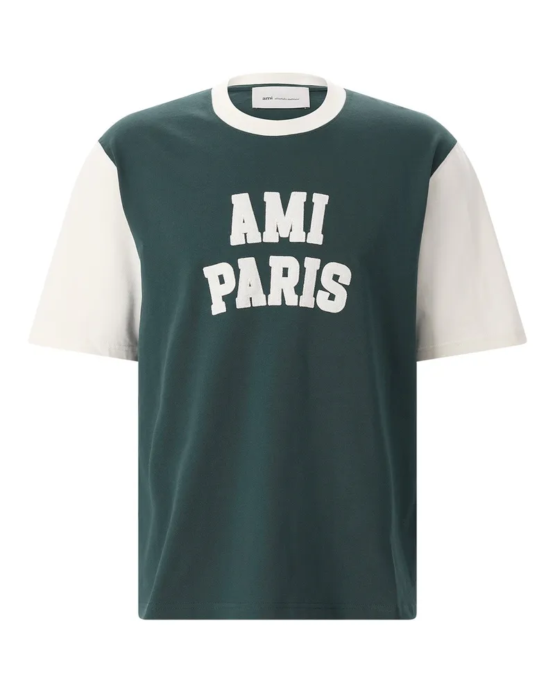 AMI Paris T-Shirt aus Baumwolle Dunkelgrün
