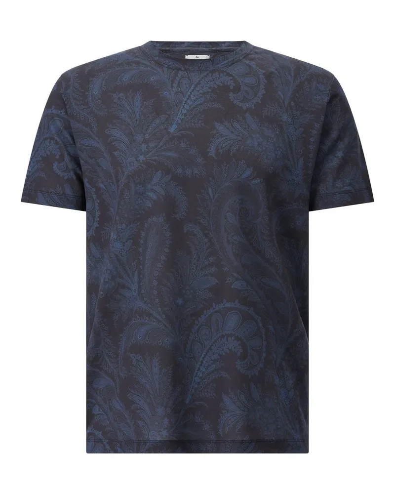 Etro T-Shirt mit Paisley-Muster Dunkelblau