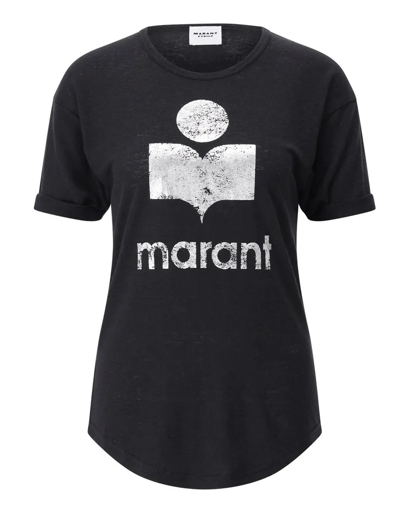 Isabel Marant T-Shirt Koldi mit Logo Schwarz