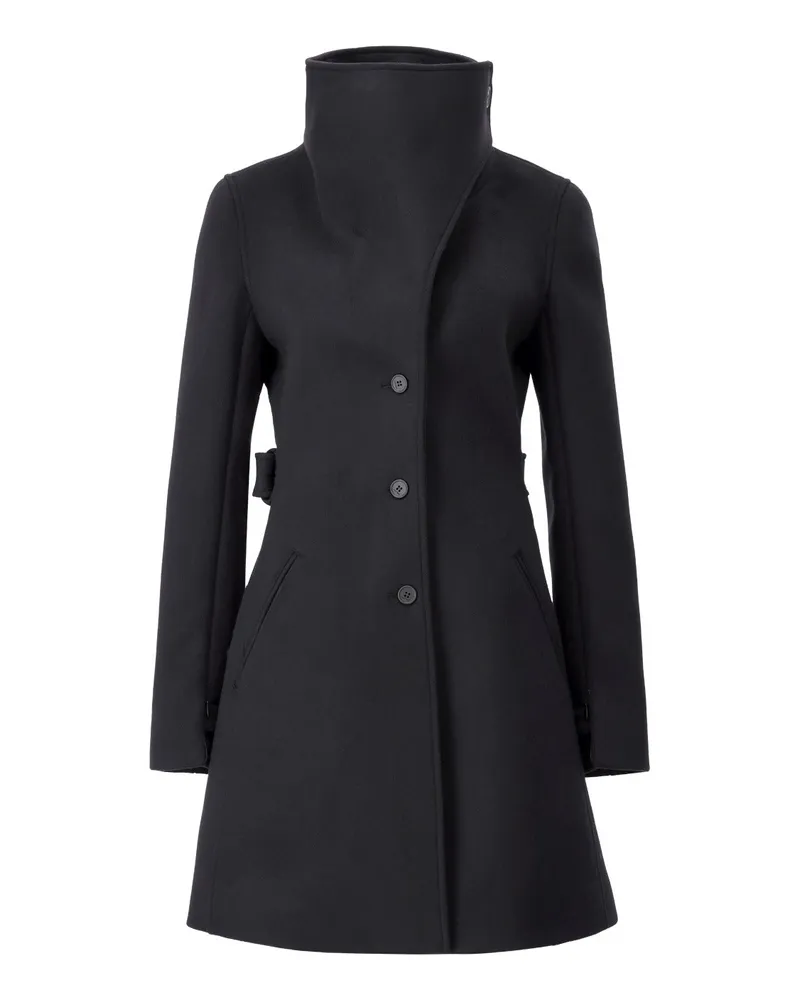 Courrèges Mantel aus Wolle & Seide Schwarz