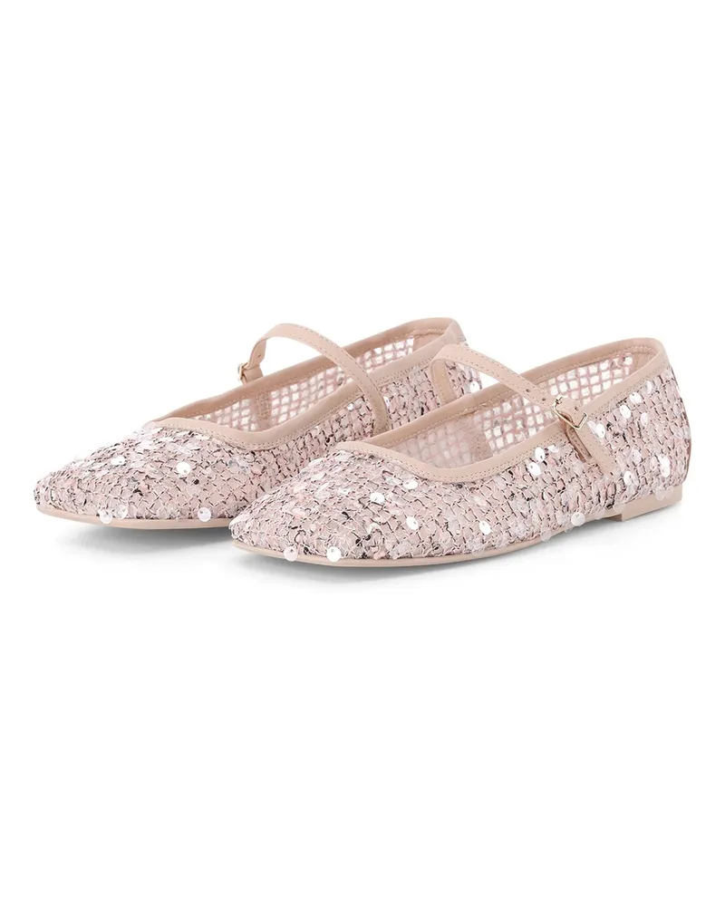 Attilio Giusti Leombruni Ballerinas Ceramic Mary Jane mit Pailletten Rosa