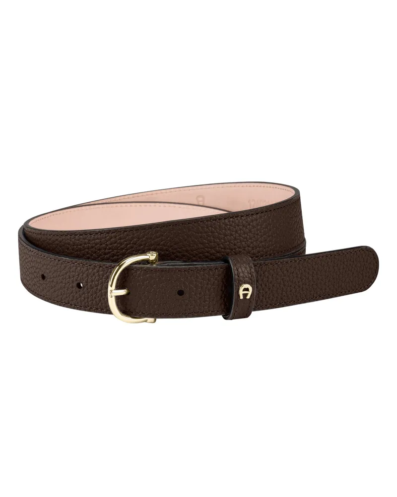 Aigner Gürtel aus genarbtem Leder Braun