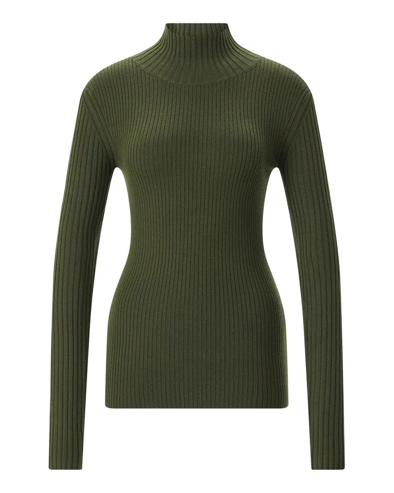 Victoria Beckham Pullover aus Merinowoll-Mix Graugrün