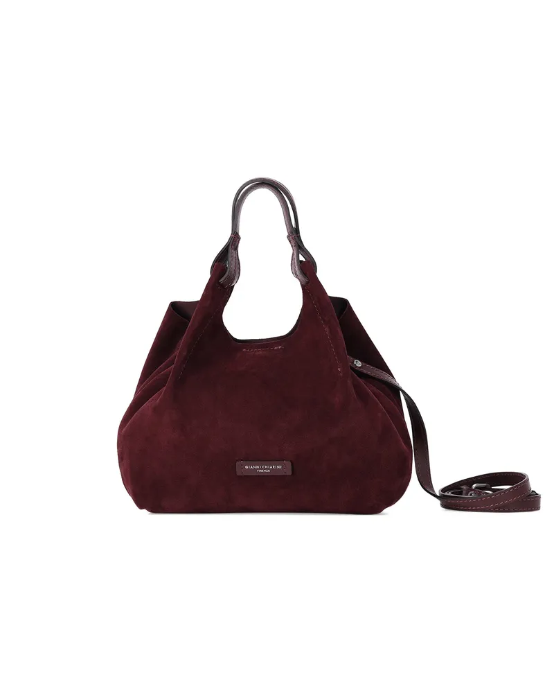 Gianni Chiarini Tasche Dua aus Veloursleder Dunkelrot
