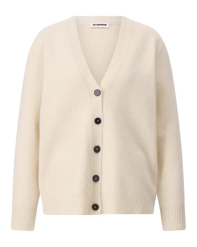 Jil Sander Cardigan aus Wolle Creme