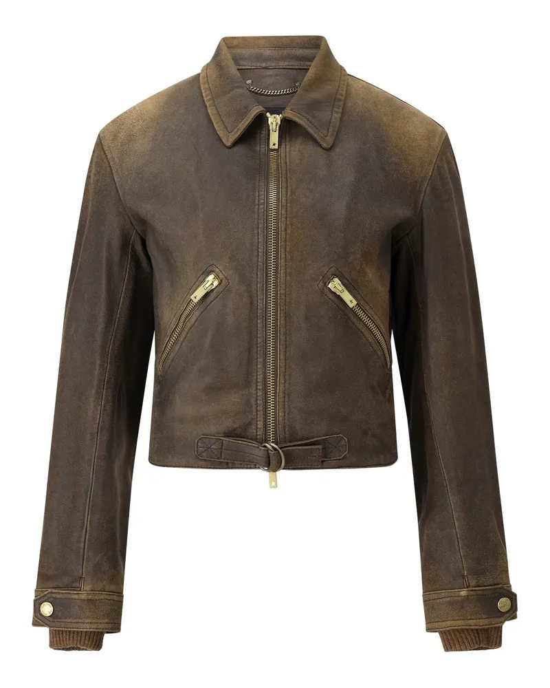 Golden Goose Jacke aus Leder Braun