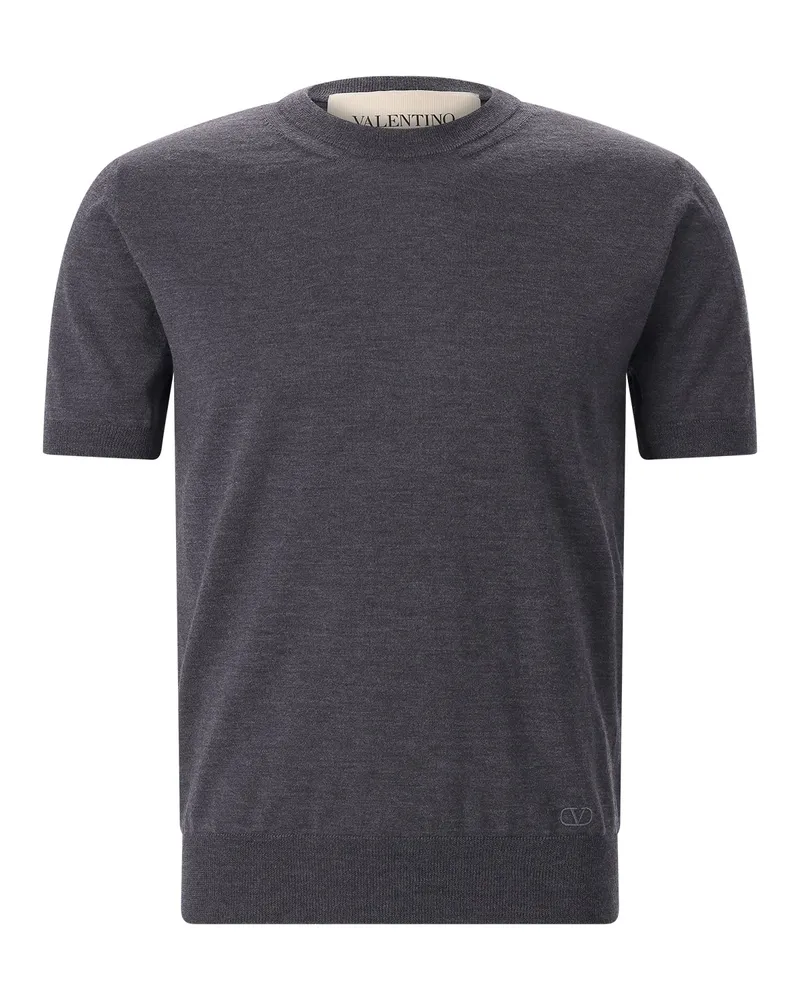 Valentino Garavani T-Shirt aus Schurwolle Grau