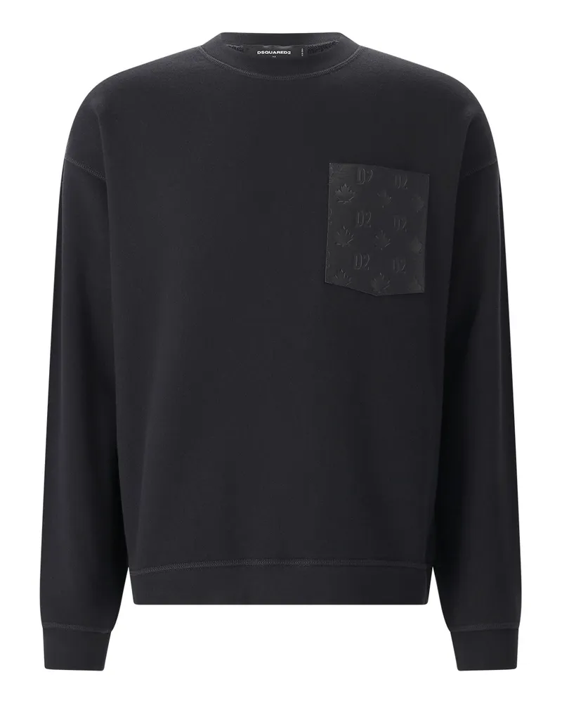 Dsquared2 Sweatshirt aus Baumwolle Schwarz