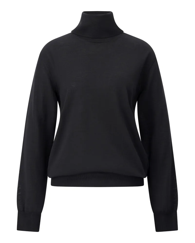 Jil Sander Rollkragenpullover aus Merinowolle Schwarz
