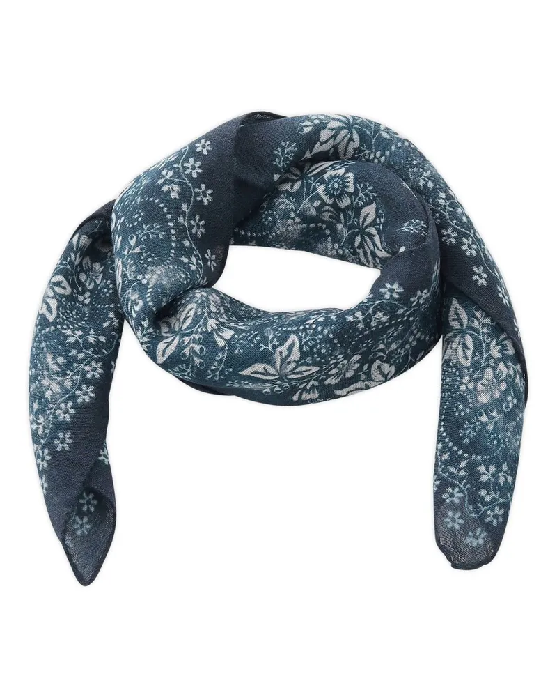 Massimo Alba Dreieckstuch mit Blumenprint Blau
