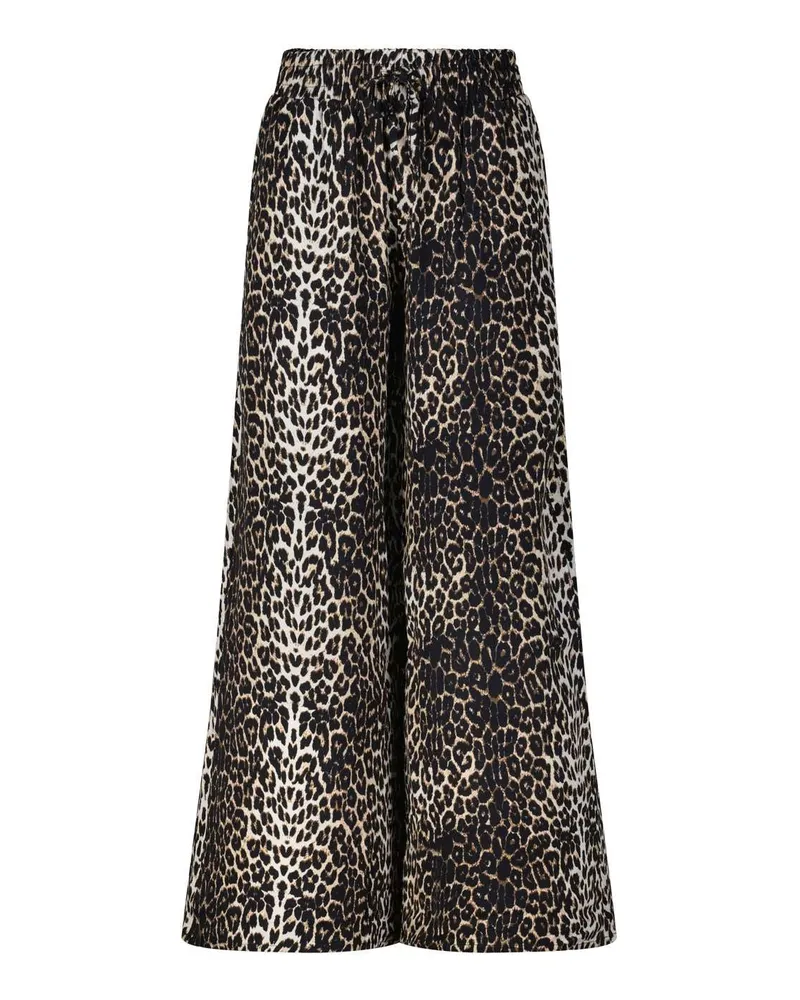 True Religion Weite Hose mit Animalprint Braun