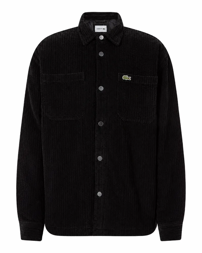 Lacoste Overshirt aus Cord Schwarz