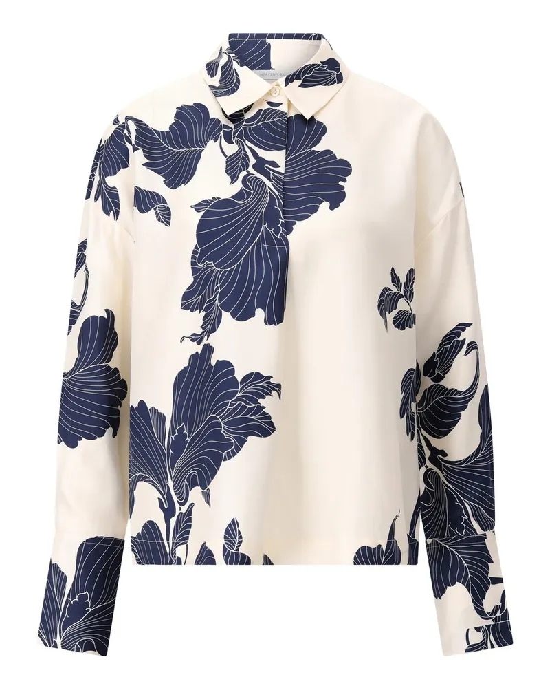 Herzen's Angelegenheit Blusenshirt aus Seide & floralem Muster Creme