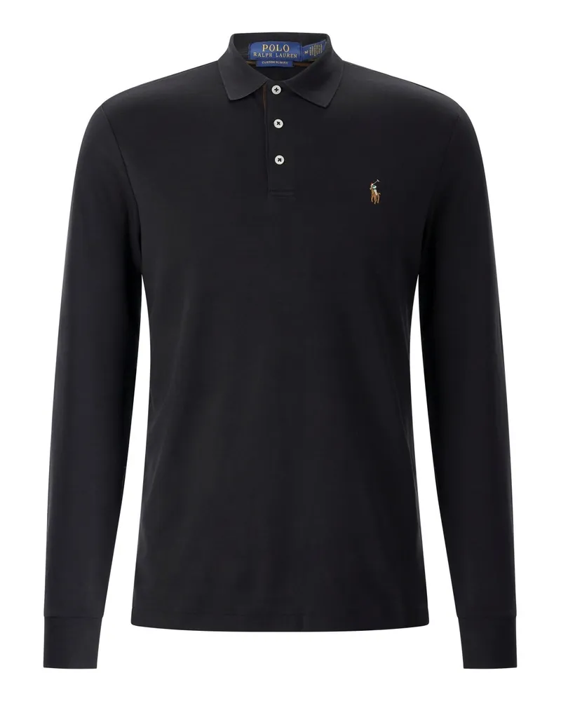 Ralph Lauren Langarm-Poloshirt mit Logo Schwarz