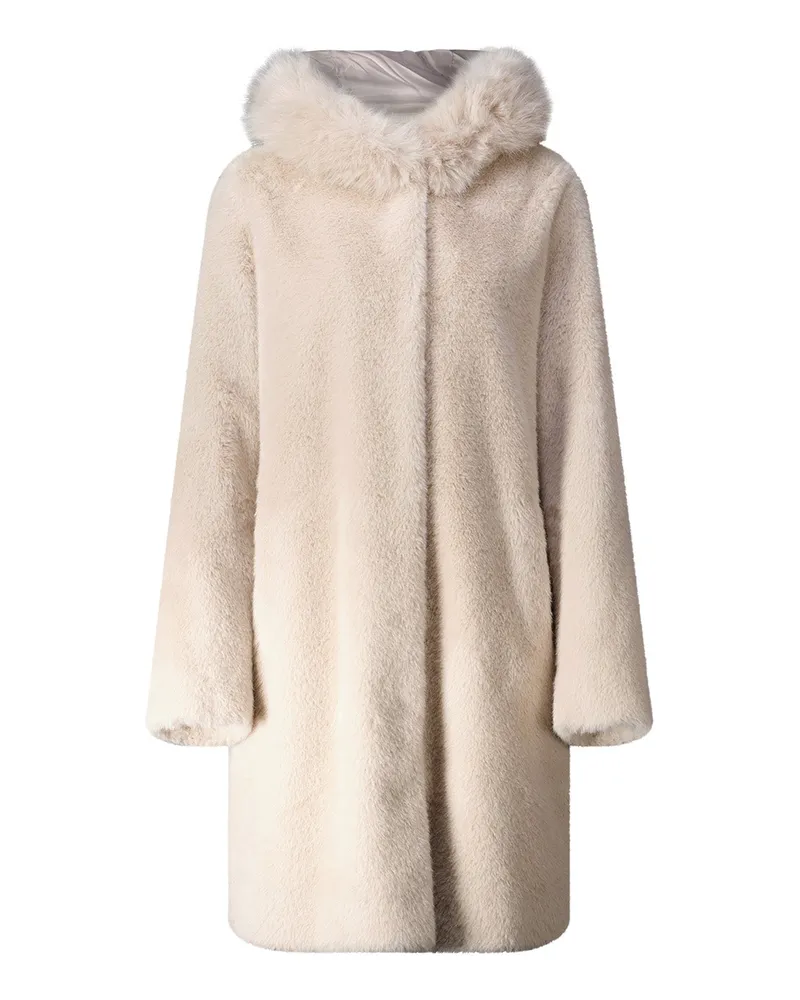 Marc Cain Mantel aus Kunstfell Beige