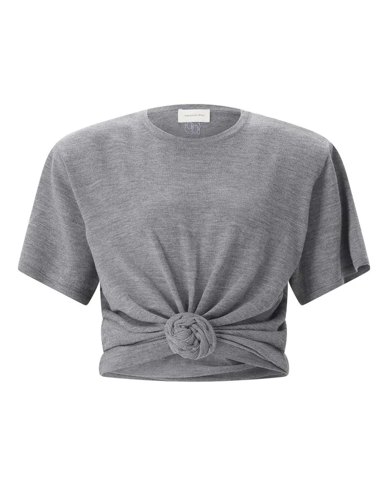 Magda Butrym T-Shirt mit Knoten-Detail Grau