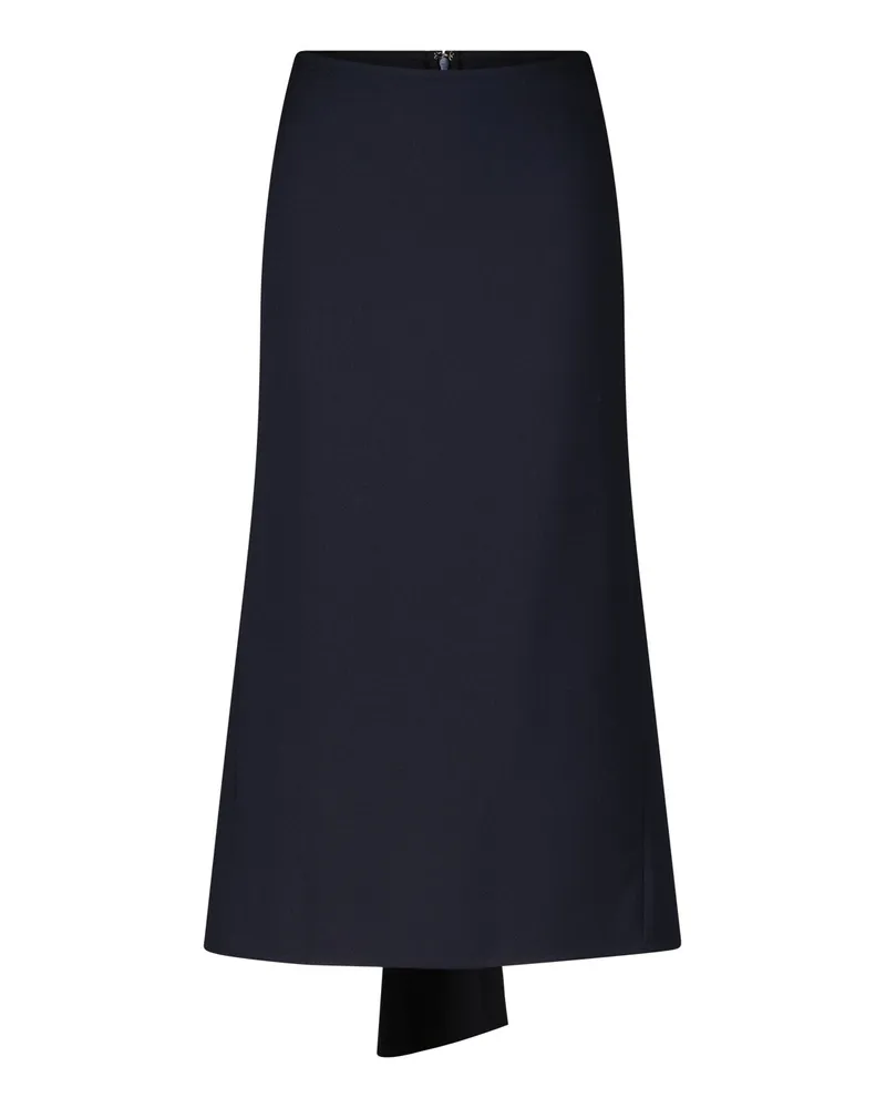 Victoria Beckham Midirock aus Woll-Mix Dunkelblau