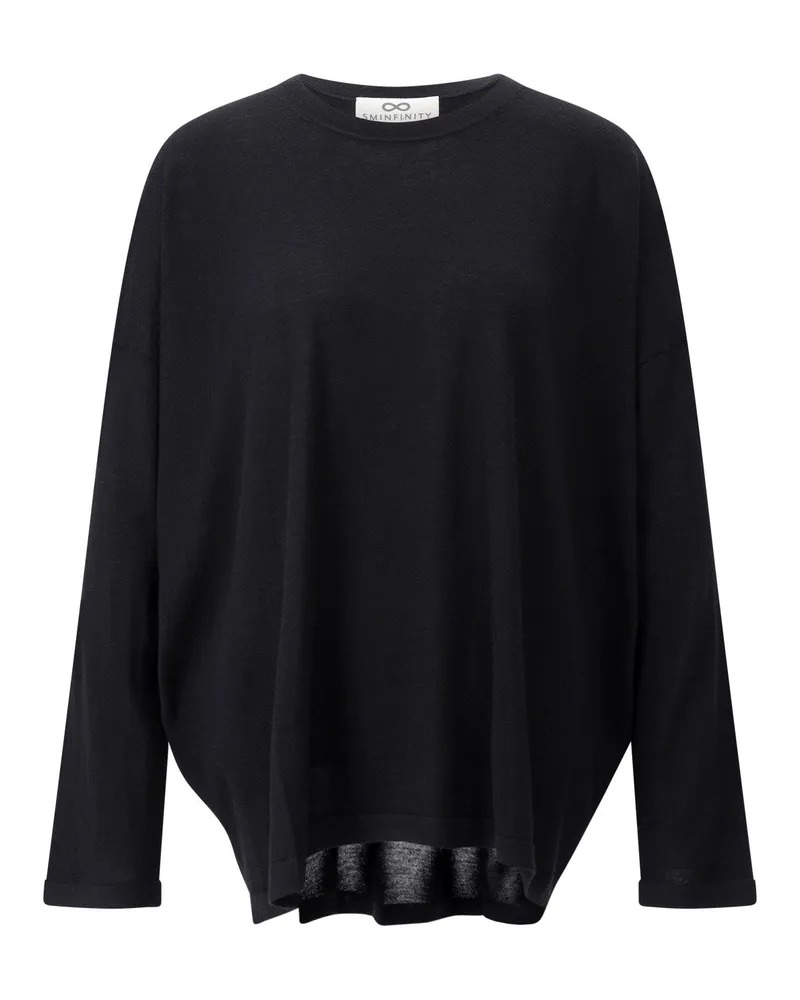 SMINFINITY Wollpullover mit Rundhalsausschnitt Schwarz