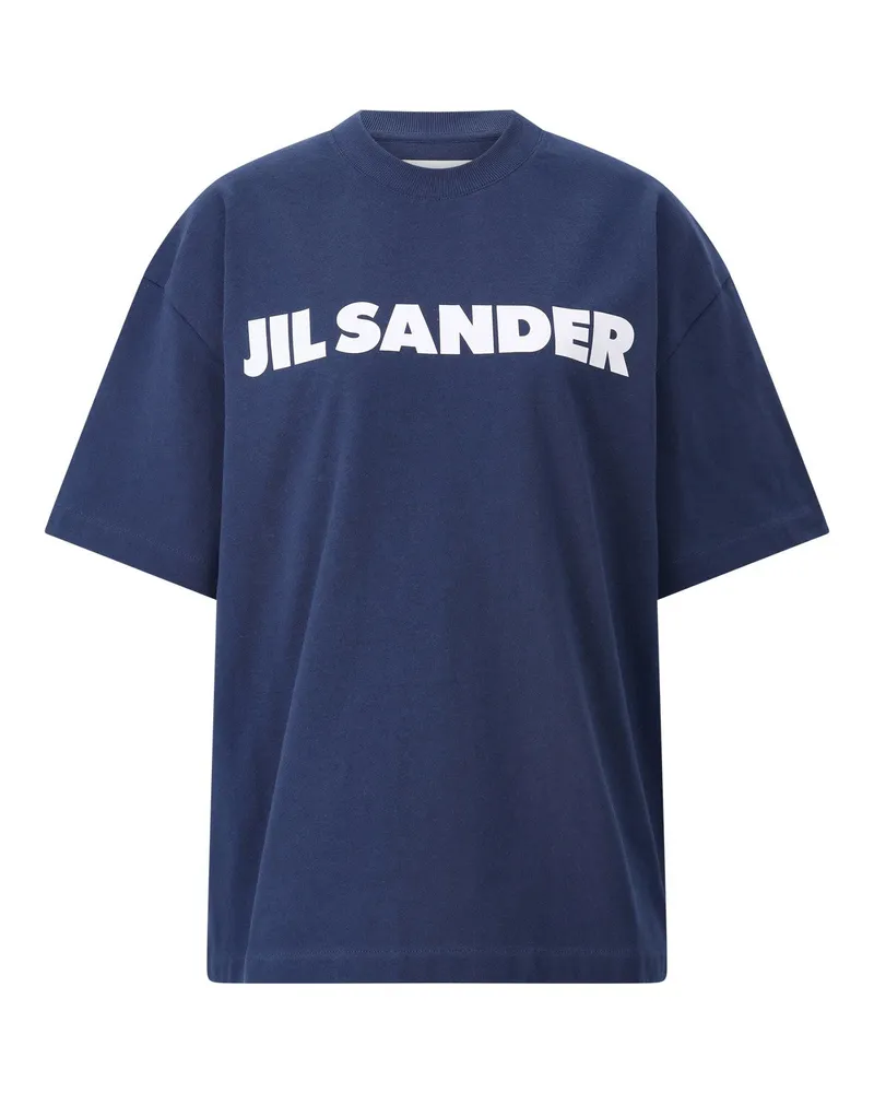 Jil Sander T-Shirt mit Logo Dunkelblau